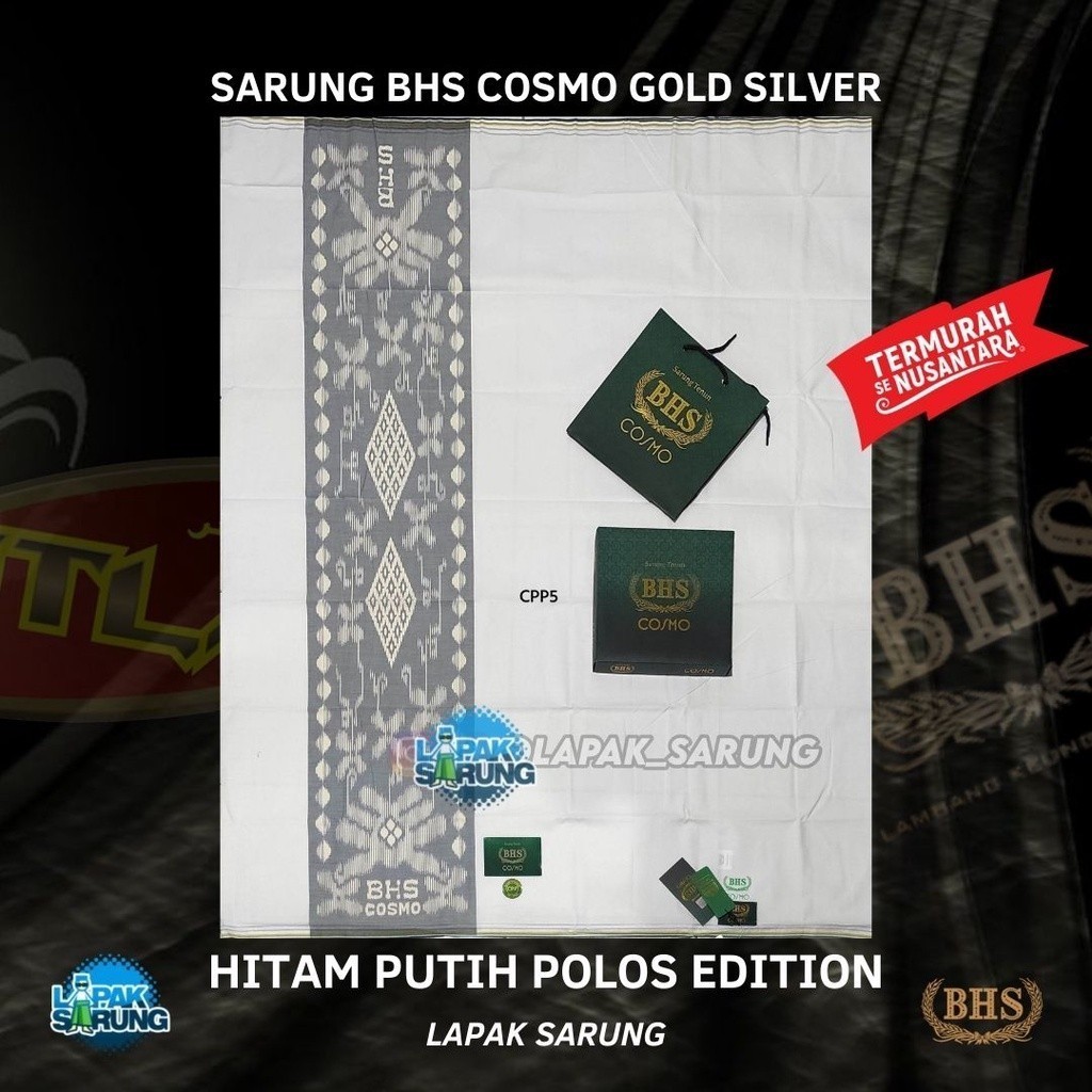 Sarung BHS POLOS WARNA LENGKAP | BHS PUTIH POLOS | BHS COSMO HITAM POLOS GOLD SILVER TERMURAH/ Tebal