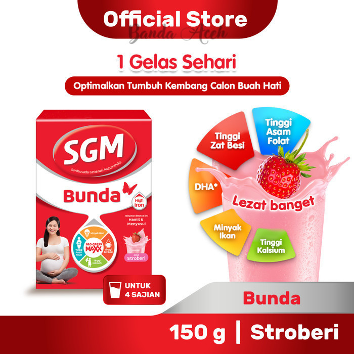 

(Aceh) SGM Bunda Pro-GressMaxx Tinggi Zat Besi Strawberry Susu Bubuk 150gr