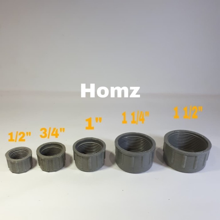 Dop Drat Dalam 1/2" inch Pvc/Tutup Pipa Drat Dalem 0,5 in/Cap Ulir SR -Lb24