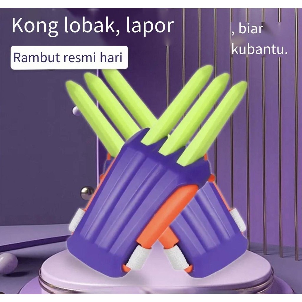 Cakar Wolverine Wortel/ Pisau Cakar Wolverine Wortel Bercahaya/Mainan Cakar Dapat Ditarik/Garpu Wort