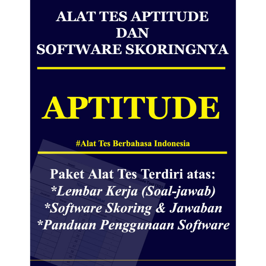 Aptitude Test / Alat Tes Aptitude / Tes IQ Inteligensi Aptitude