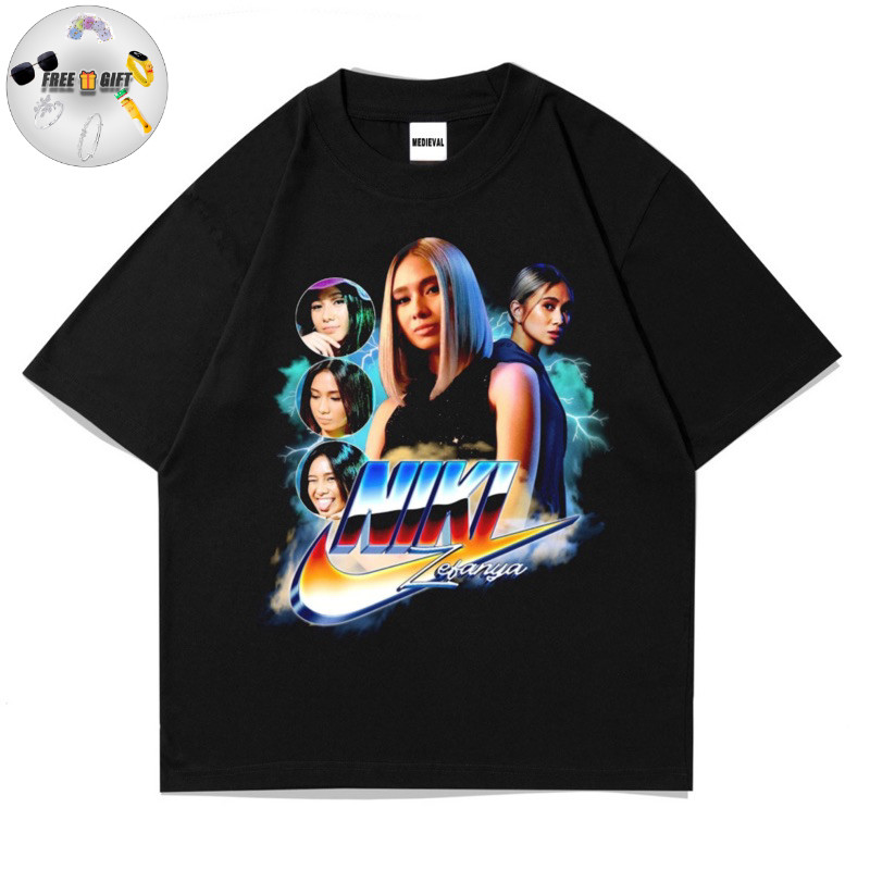 [FREE GIIFT] KAOS BAJU NIKI ZEFANYA 88rising | T-SHIRT Vintage Bootleg Oversize Hitam | Rap tee | 88