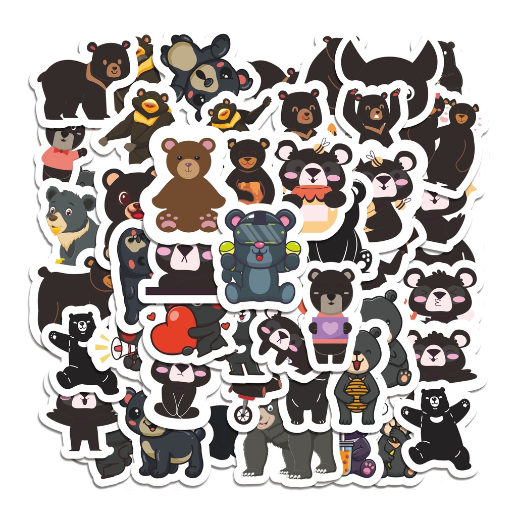 

COD 50 Pcs Stiker Beruang hitam Lucu Anti Air Untuk Dekorasi Notebook Sepeda Skateboard Handphone