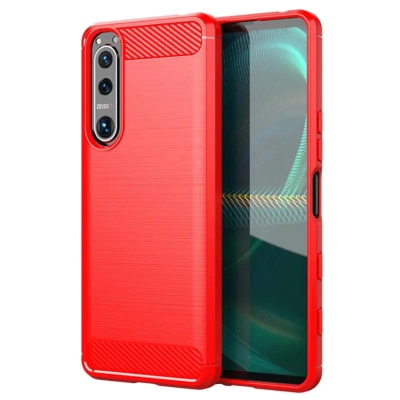 Casing HP Sony Xperia 5 III xperia5 iii Phone xperia 5iii Casing TPU Tekstur Serat Karbon Silikon Le