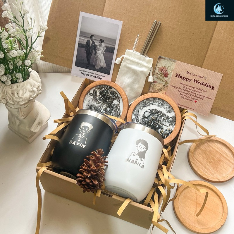 GIFTSETFORYOU HAMPERS COUPLE HADIAH PERNIKAHAN/ HAMPERS TUMBLER COUPLE CUSTOM / WEDDING GIFT/ HAMPER