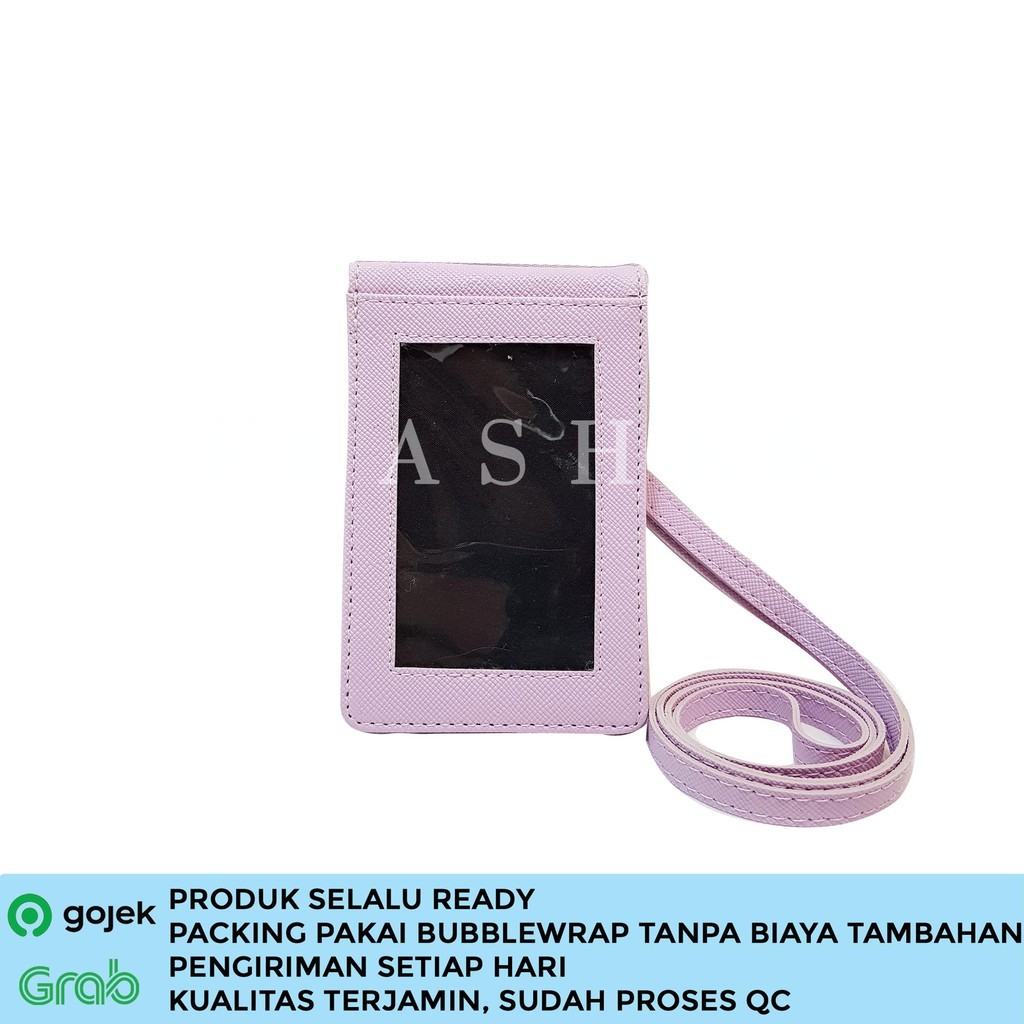 

ID Card Tag Holder Magnet Ungu Lilac Lanyard Kulit Ungu Lilac Magnet Name Tag Kulit PU Leather