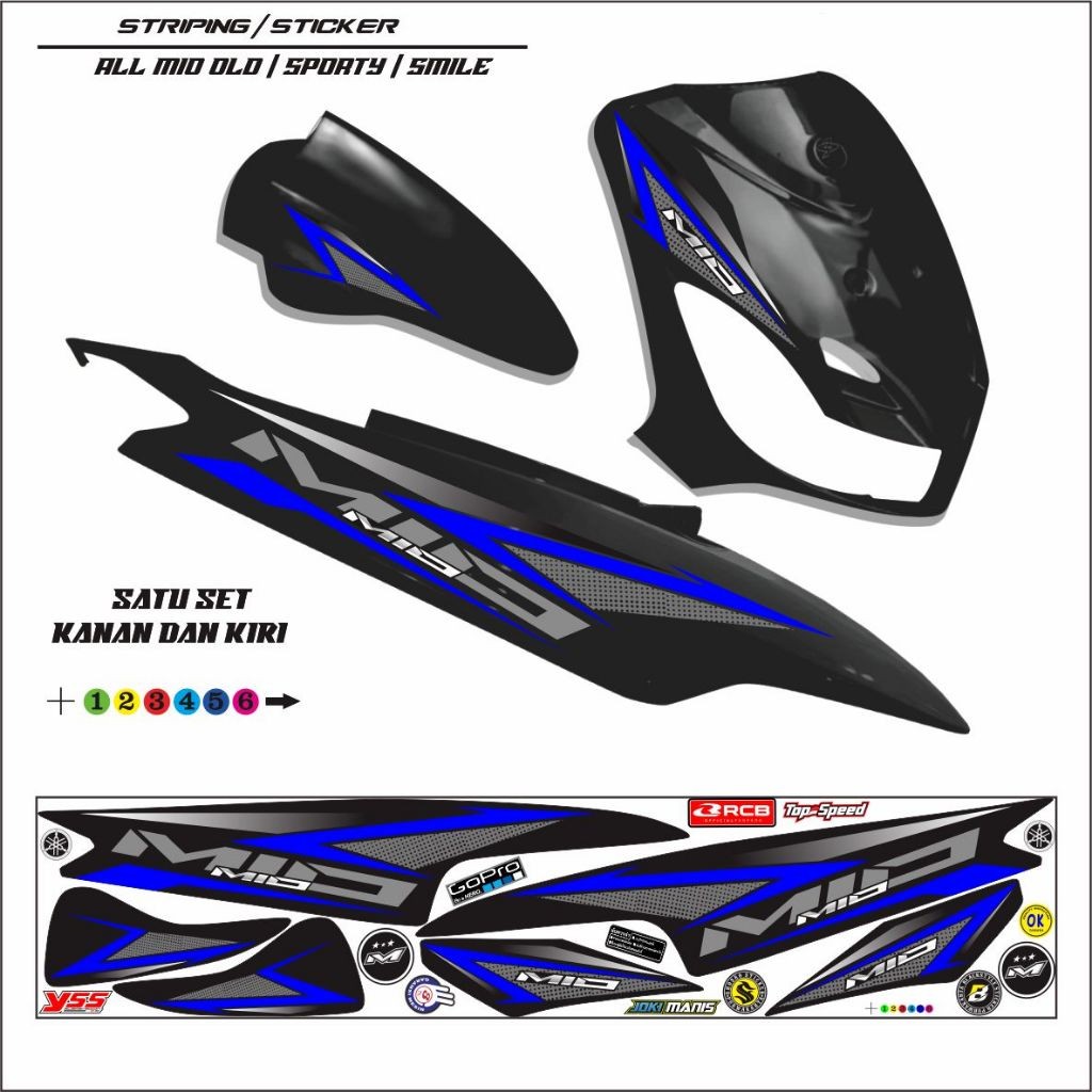 STIKER MOTOR STIKER MOTOR MIO SMILE MOTIF KEREN / STRIPING MIO SPORTI VARIASI