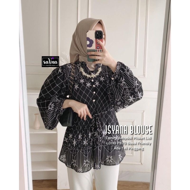 Baju Cewek Atasan Wanita Keren Unik / Isyana blouse cream Atasan pakaian wanita terbaru tunik lengan