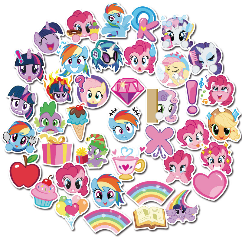 

40Pcs Cartoon Pony Stickers Bag Cute Stickers Child Traditional Stationery Mobile Phone Cup Waterproof Stickers