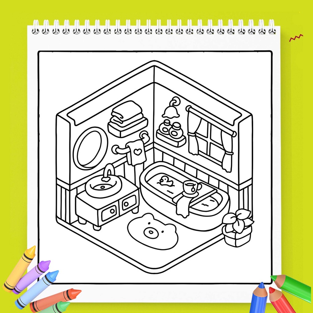 IK6 Hygge Corner Coloring Book Cute And Easy Coloring Book ~ Free Totebag