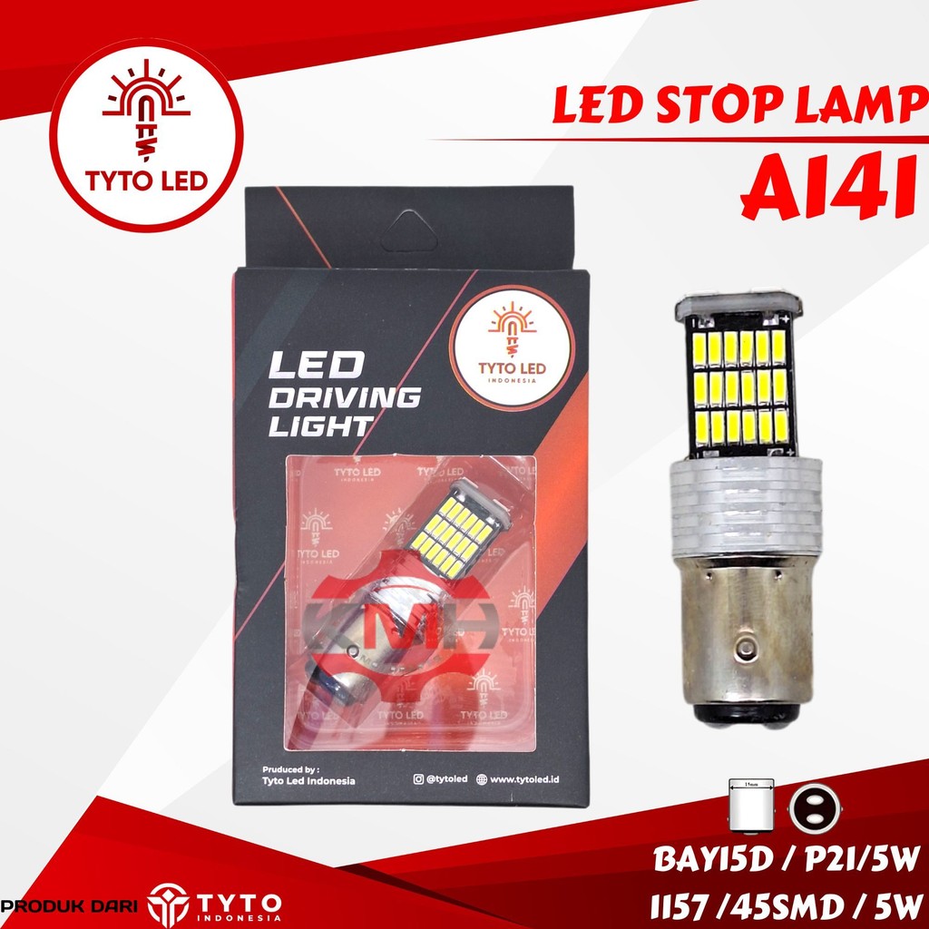 (COD) TYTO LED A141 Lampu Led Stop Motor 1157 BAY15D PY21/5W 5Watt 45SMD Dc