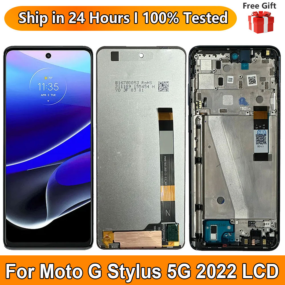 For Motorola Moto G Stylus 5G (2022) LCD Display with frame Touch Digitizer Panel For Moto G 5G Styl