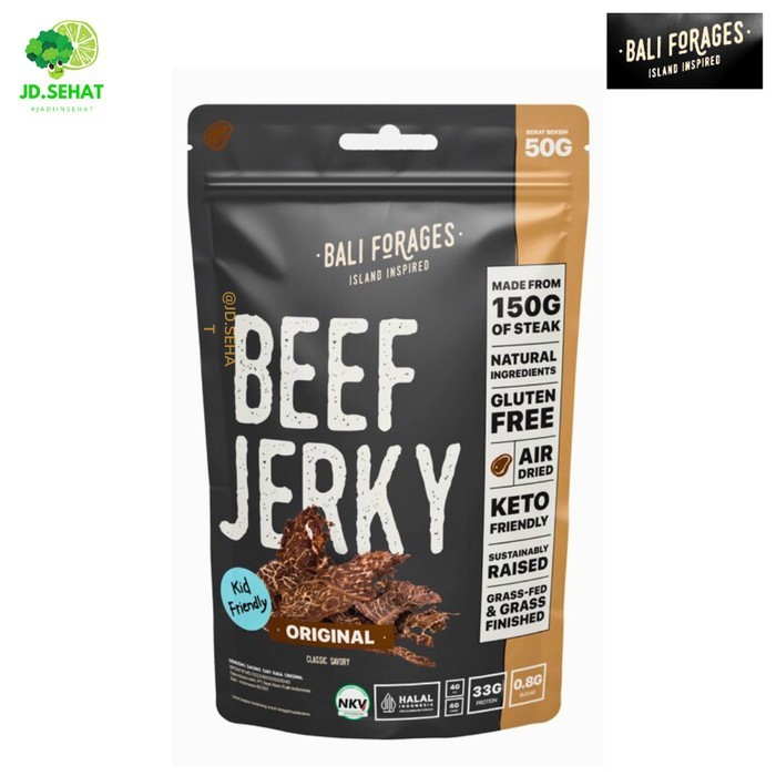 

Beef Jerky BALI FORAGES Dendeng ala Amerika Original Air Dried Protein 2402