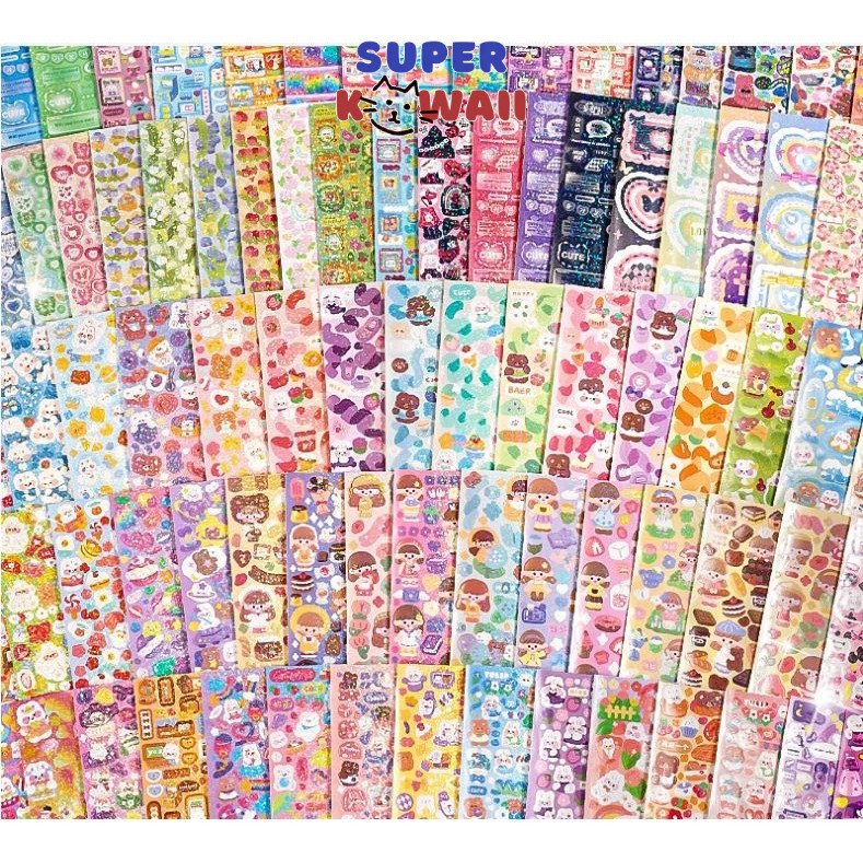 

Super Kawaii - [SK99] Sticker dekorasi motif kartun lucu / sticker motif binatang / sticker journaling / Sticker laptop / Sticker motif makanan