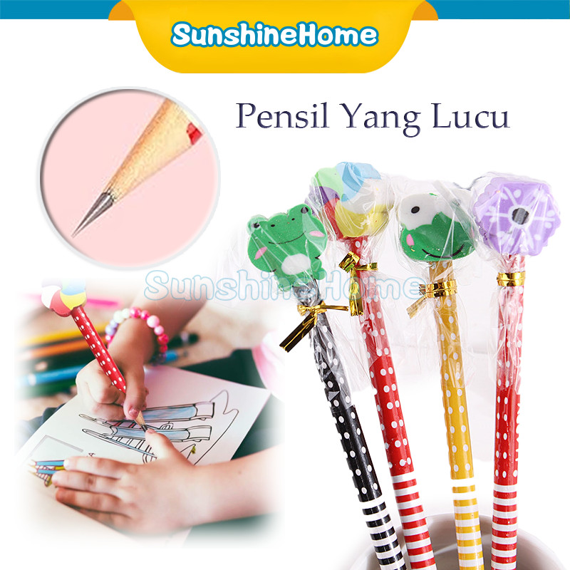 

Pensil Karakter Kartun Lucu Motif Garis Polkadot Pensil Karakter / Penghapus Pensil Lucu Ada Penghapus 3D Pensil Fancy Unik Pensil / Pensil Yang Sangat Indah