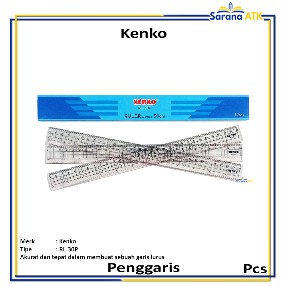 

Kenko - Penggaris Plastik Ukuran 30cm - Pcs