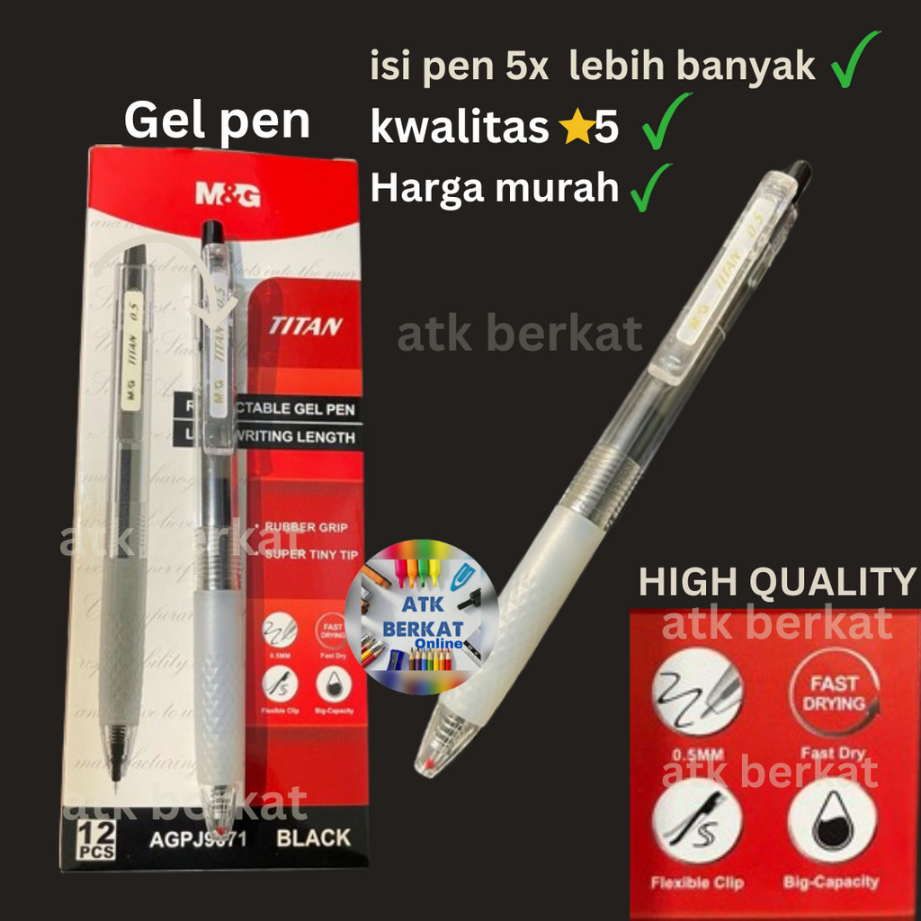 

[1 pcs] pen pena bulpen gel M&G TITAN super