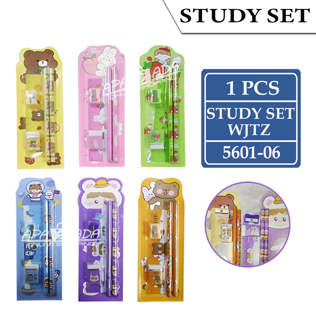 

Apazada - Alat Tulis set Viral Mix 5 In 1 / Set Alat Tulis Kekinian / Study Set WJTZ