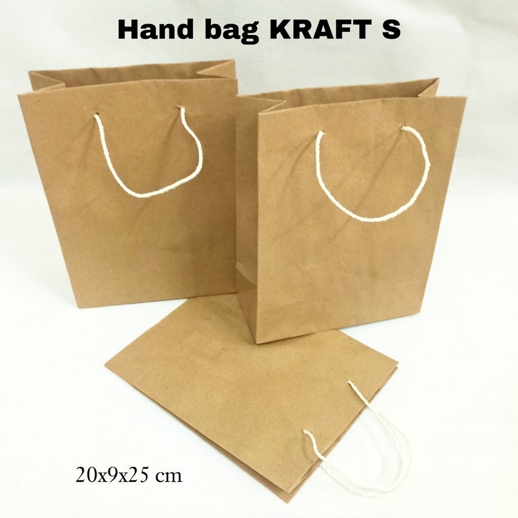 

MJ Hang Bag Kertas Kraft Polos S/Goodie Bag/Tas Tenteng