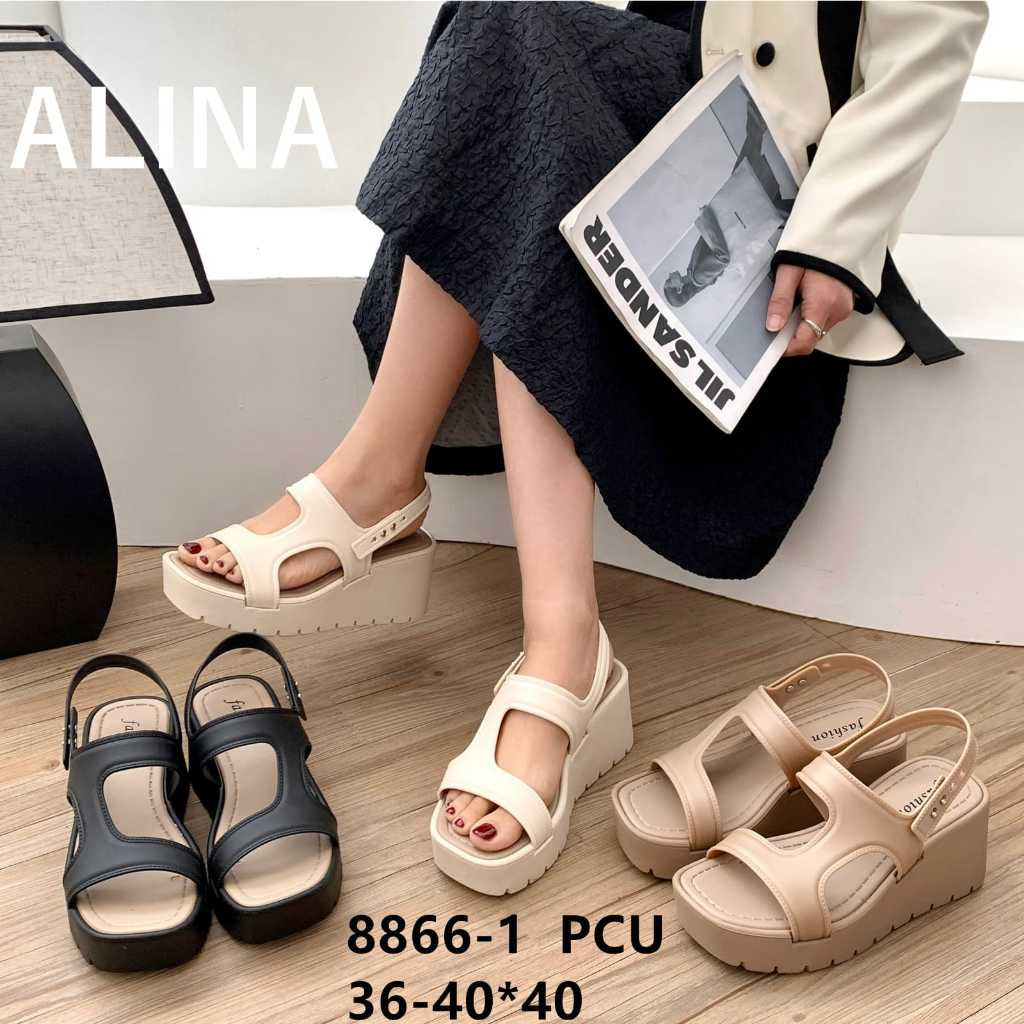 Wedges Tali Belakang Wanita / Sandal Wedges Wanita ALINA 8866-1