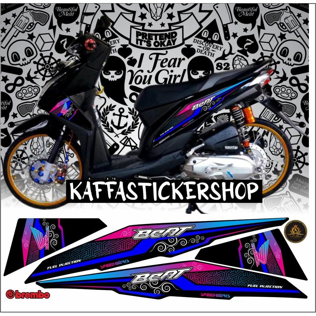 VARIASI STRIPING BEAT FI INJEKSI STICKER LIST BODY MOTOR BEAT FI STIKER LIST VARIASI LIST BIRU VARIA