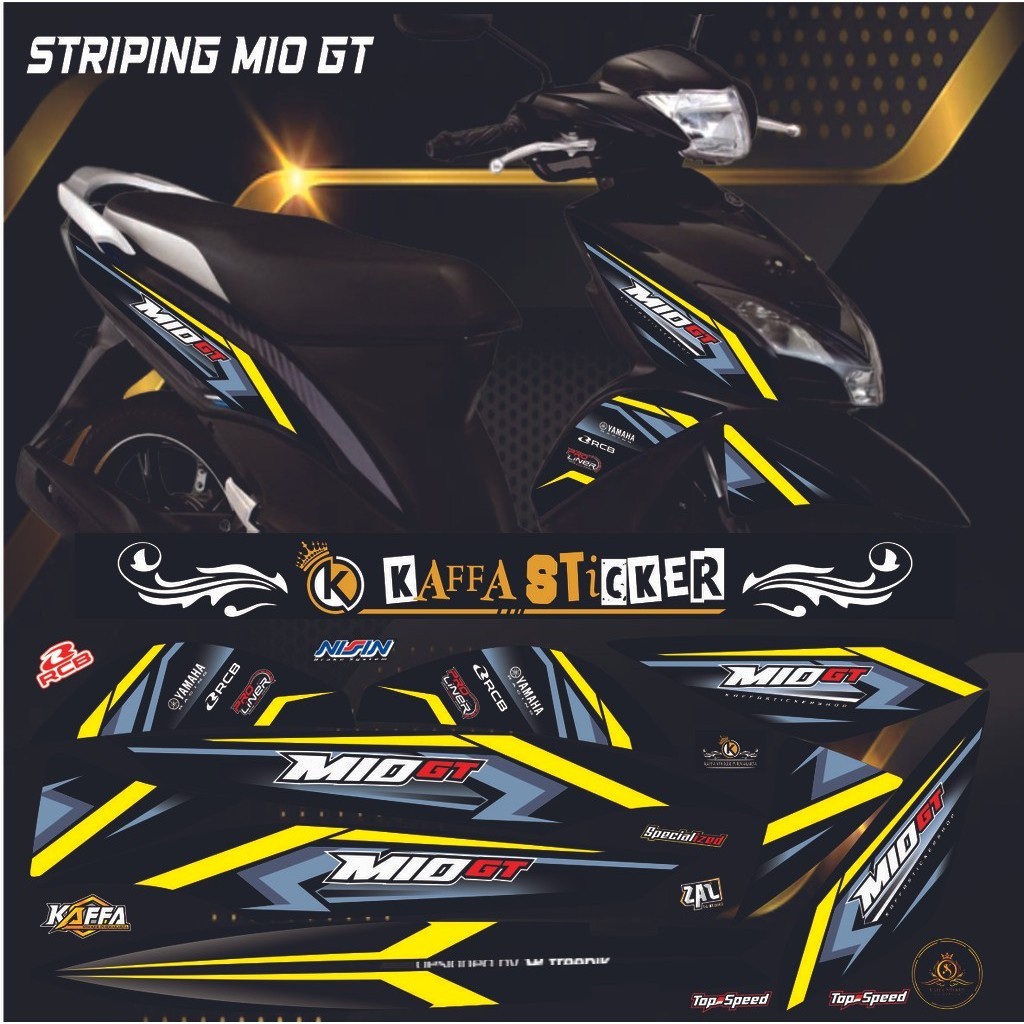 Sticker Striping Variasi Mio GT - Striping Mio GT List Kuning VARIASI