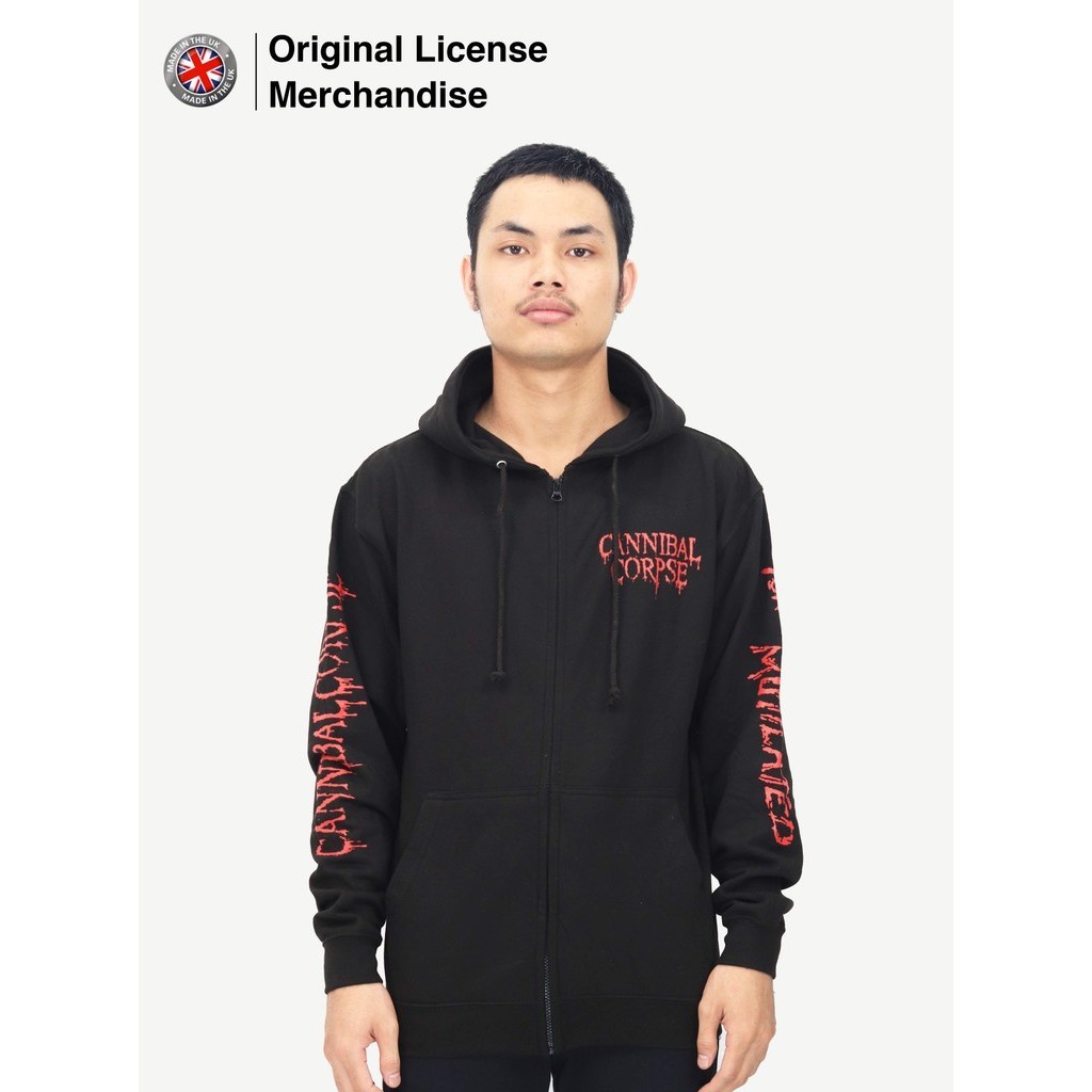 Hoodie Jaket Zipper CANNIBAL CORPSE Ori Tomb Of The Mutilated Explicit