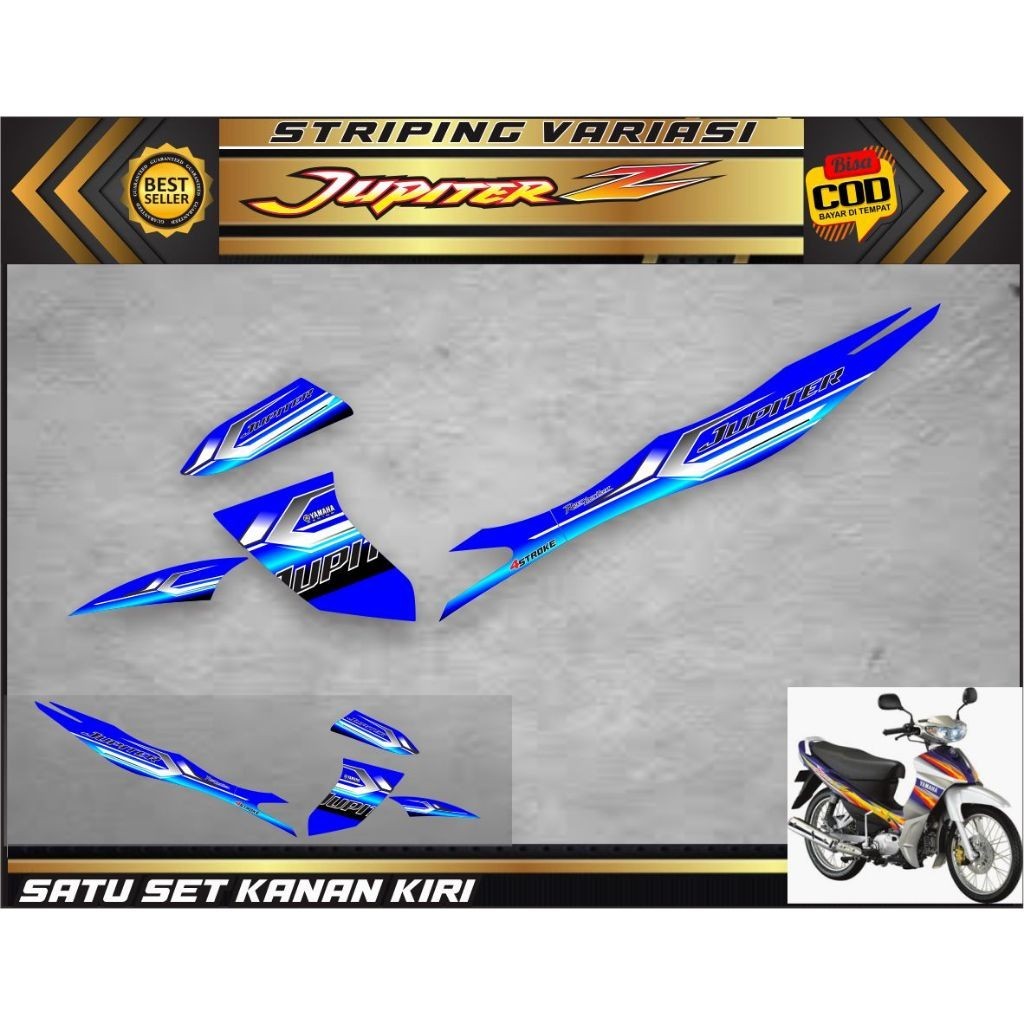 VARIASI LIST STRIPING MOTOR JUPITER Z VARIASI STIKER MOTIF SIMPLE LIS JUPITER Z OLD BURHAN STRIPING 