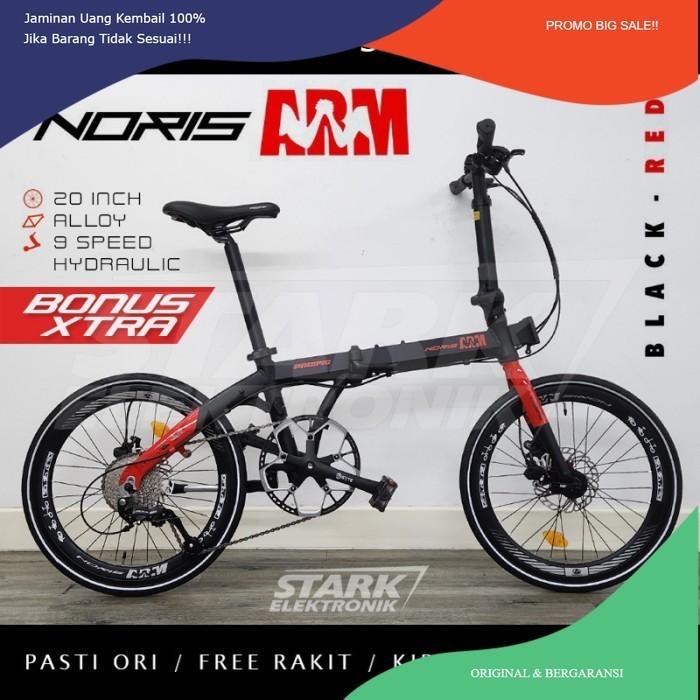 PROMO FLASH SALE Pacific NORIS ARM 20 inch Sepeda Lipat Folding Bike - Black Red