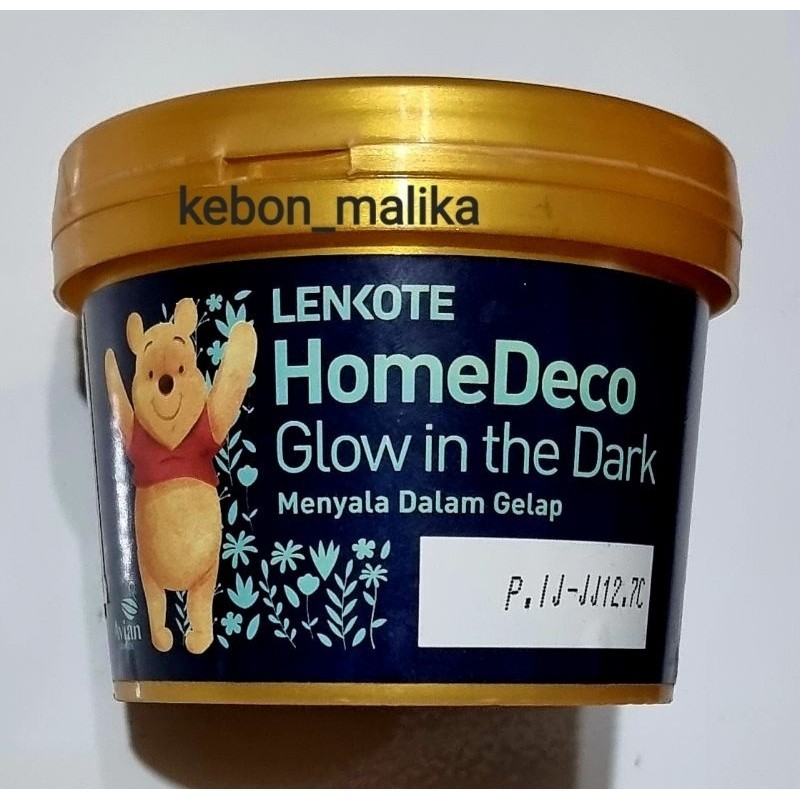 Cat tembok dinding menyala dalam gelap glow in the dark phosfor Lenkote Home Deco 200 ml