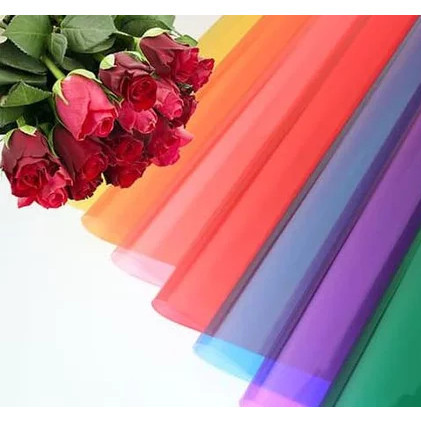 

[20 Lembar] Kertas Buket Bunga Bening Warna / Flower Wrapping Paper Trans Colour / Opp Trans Colour