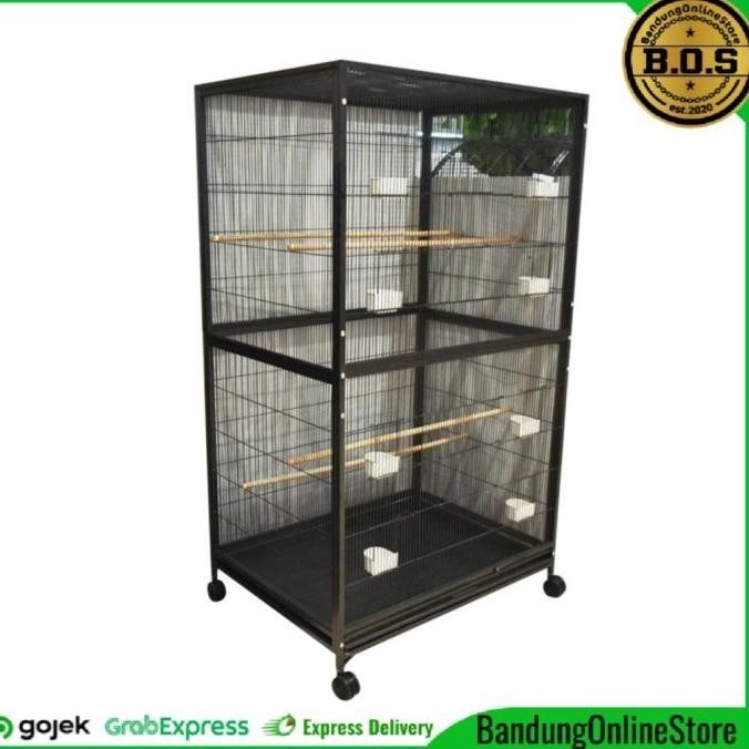 Cavea Kandang Burung Umbaran Besi Sangkar Burung Besar Dengan Roda