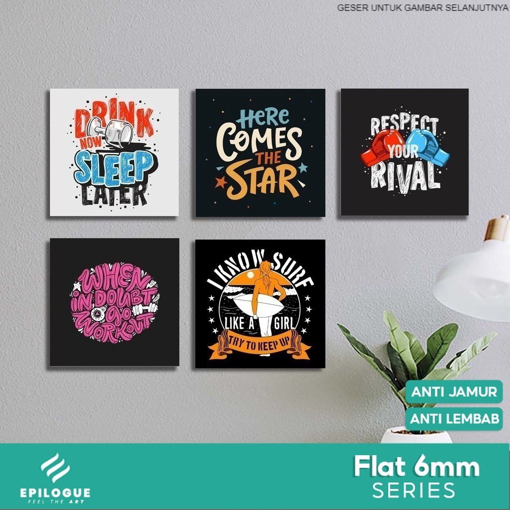Epilogue - Dekorasi Dinding Pajangan Quotes Kamar Cowok Black Typhographi