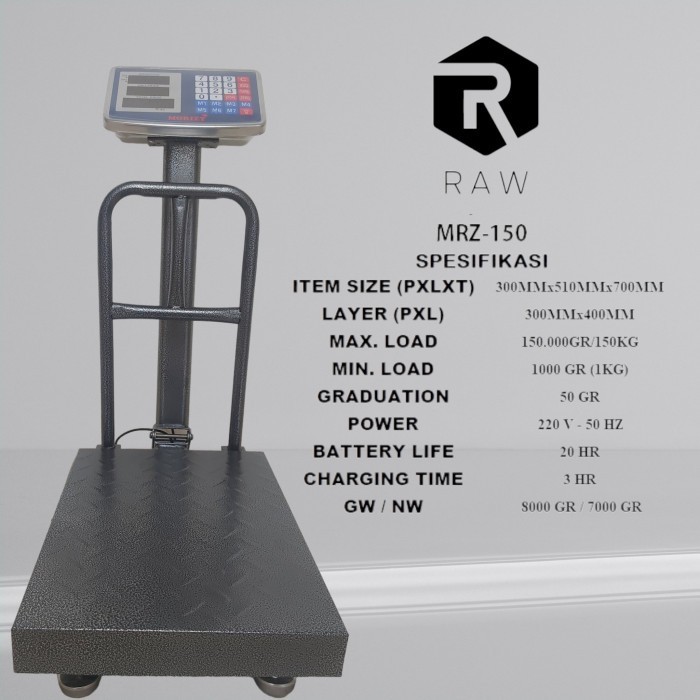 Timbangan Digital duduk 150kg (Morizt)