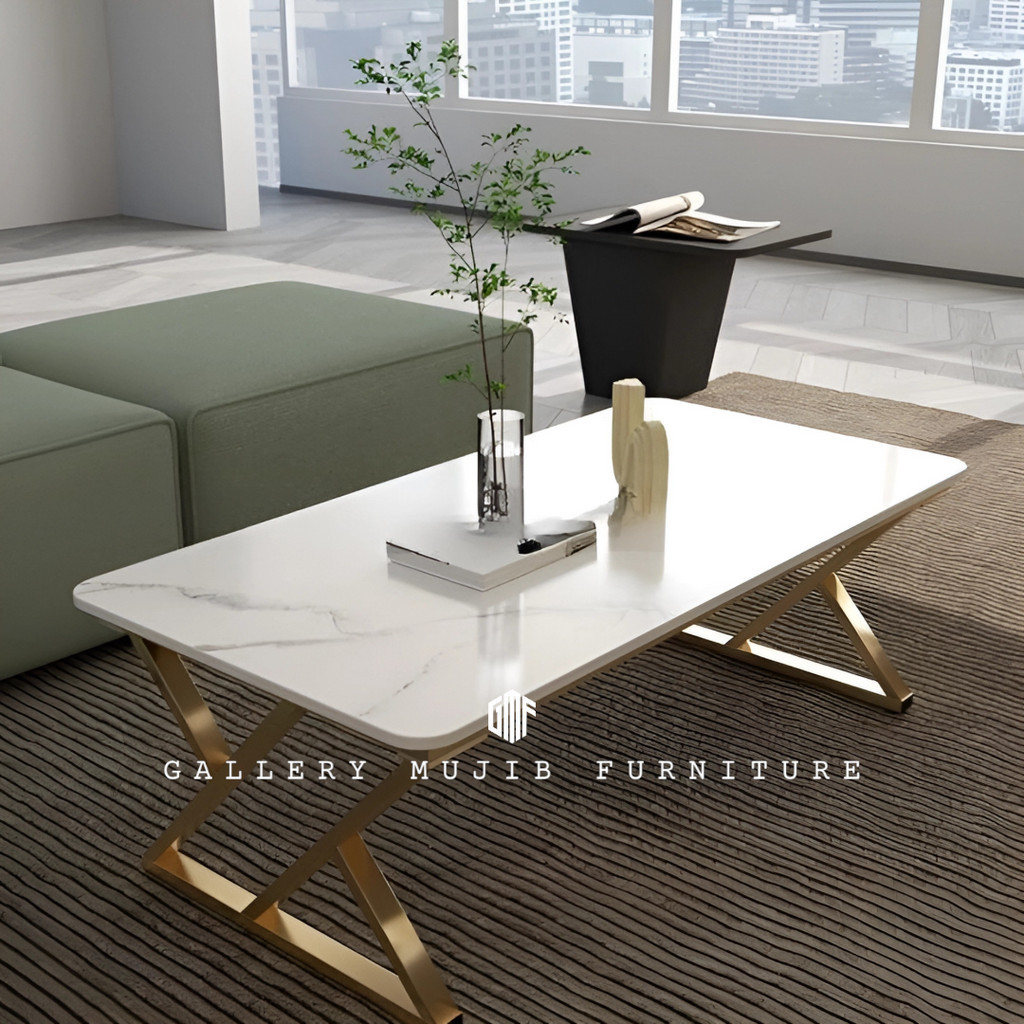 Meja Tamu Marmer Modern - Meja Ruang Tamu Batu Marmer Asli
