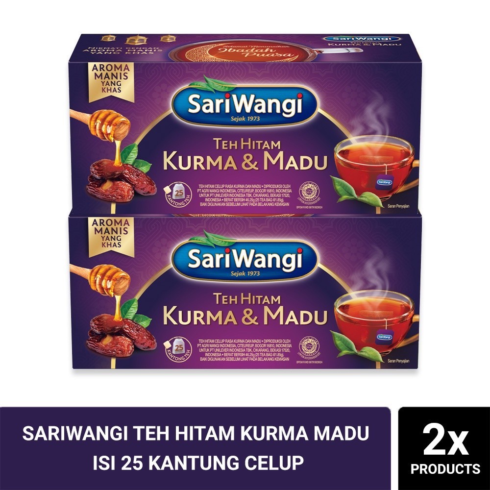

Sariwangi Teh Hitam Kurma Madu Isi 25 Kantung Celup Twinpack