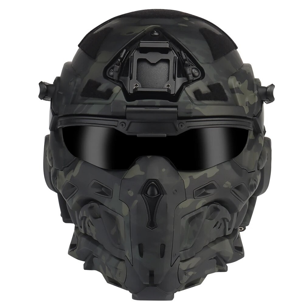 W-Ronin Assault Tactical Helmet and Tactical Mask Modular Design Built-in Headset Anti-Fog Fan Helme