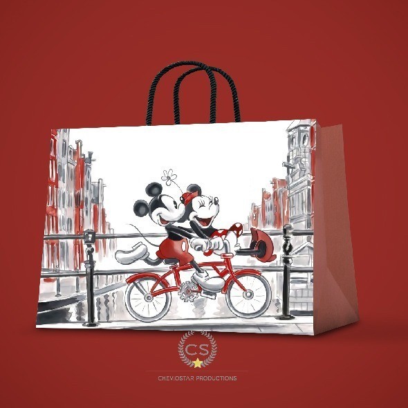 

Andriant Paper bag Disney Minnie Mickey Mouse Miki Tas kado Goodie bag - 1, Jumbo
