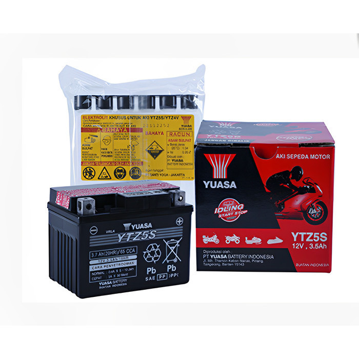 Aki Motor Vario 110 Beat Mio Revo Kharisma Yuasa YTZ5S 12V 3.5Ah