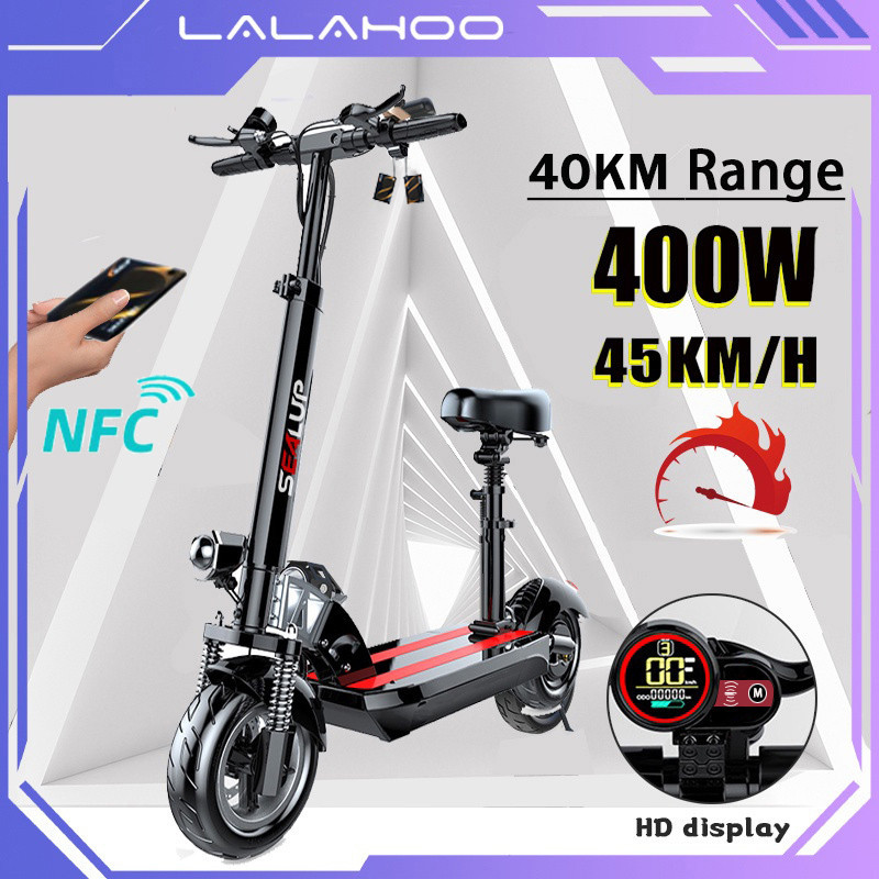 promo ⭐Harga murah⭐SEALUP Q8 NFC Lipat Skuter Listrik 36V 400W 10 inci Dengan jok Sekuter Listrik De