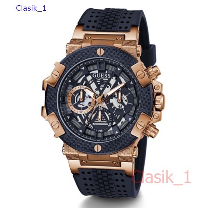 Original 100% GUESS GW0486G4  CARBON Jam Tangan Pria  Navy Silicone