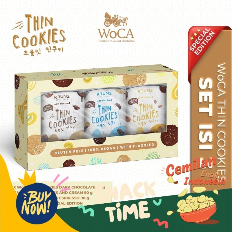 

PROMO SPESIAL WoCA Krunz Thin Cookies Paket Bundling 3 Varian Rasa