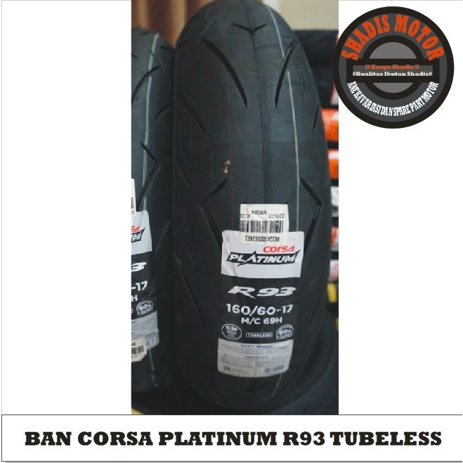 Ban Motor Merk Corsa Tubeless Tipe R93 Ukuran 160/60 Ring 17 Ban Motor Tubless