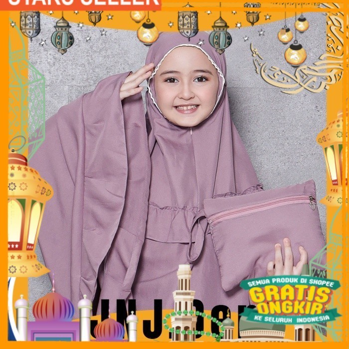 3.3 RAMADHAN SALE Alantasik mukena anak remaja tanggung basic polos 2in1 travel AISYAH  alantasik  k