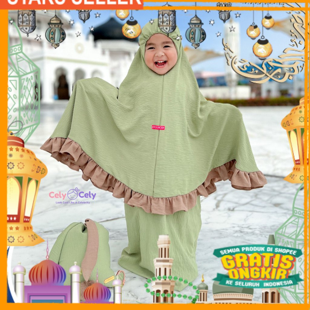 ALULA Mukena -Mukenah Anak Basic Polos | Mukena Rayon | Mukena Balita Perempuan | Mukena Anak Polos 