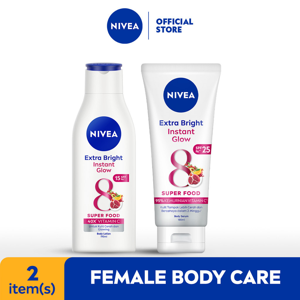 NIVEA Body Care Body Lotion + Body Serum Extra White Instant Glow
