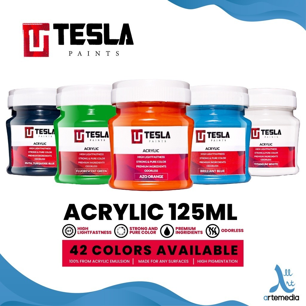 

Tesla Acrylic Paint Color 125ml Cat Akrilik Cat Mural