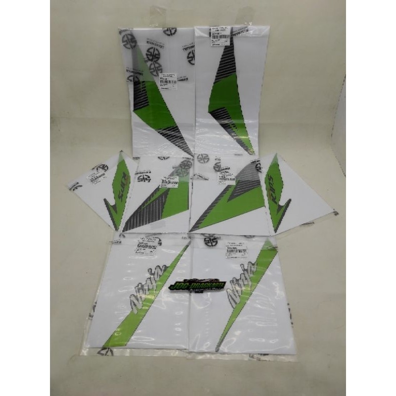 STIKER STRIPING NINJA RR NEW WARNA HIJAU HITAM FULL SET ORIGINAL KAWASAKI TAHUN 2013-2014