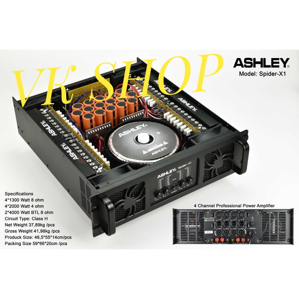 promo spesial ramadhan Power Amplifier Ashley Spider X1 Original Class H Power 4 Channel