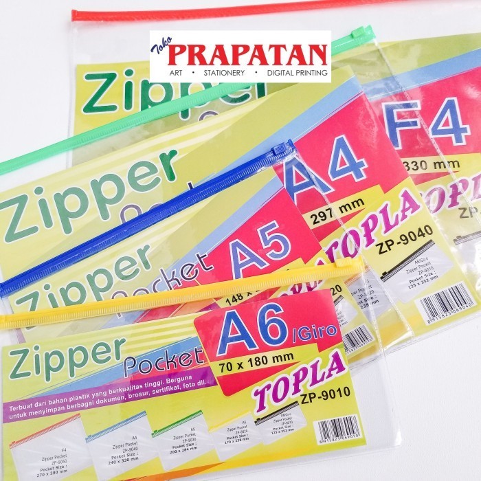 

Zipper Pocket Transprant Topla ZP-90 - A6 -YY41